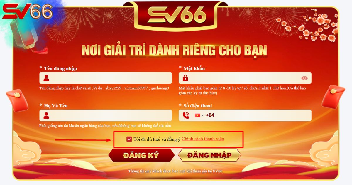 Chỉ đăng ký chơi duy nhất 1 tài khoản tại SV66