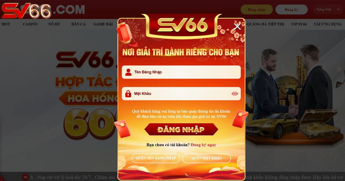 Đăng nhập đúng Account SV66 để đảm bảo quyền lợi