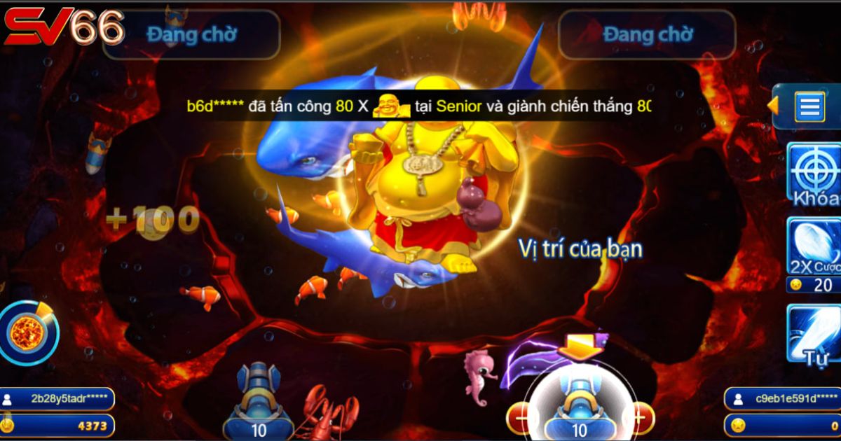 Giao diện cơ bản của một trò chơi Bắn Cá tại SV66