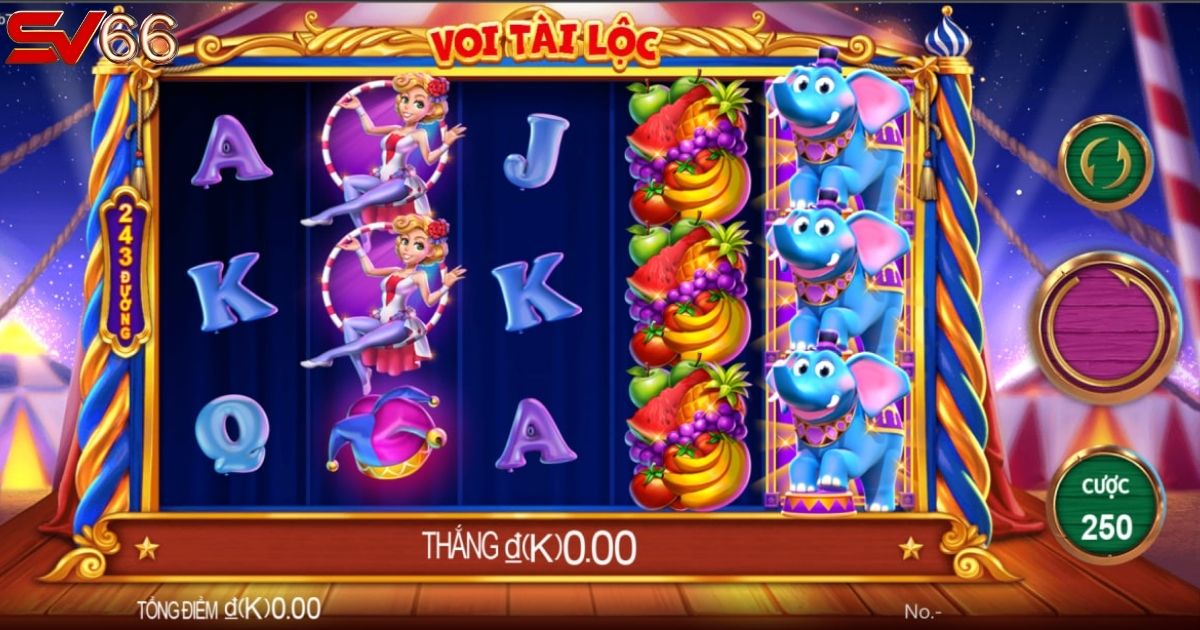 Giao diện của một trò chơi nổ hũ căn bản tại SV66