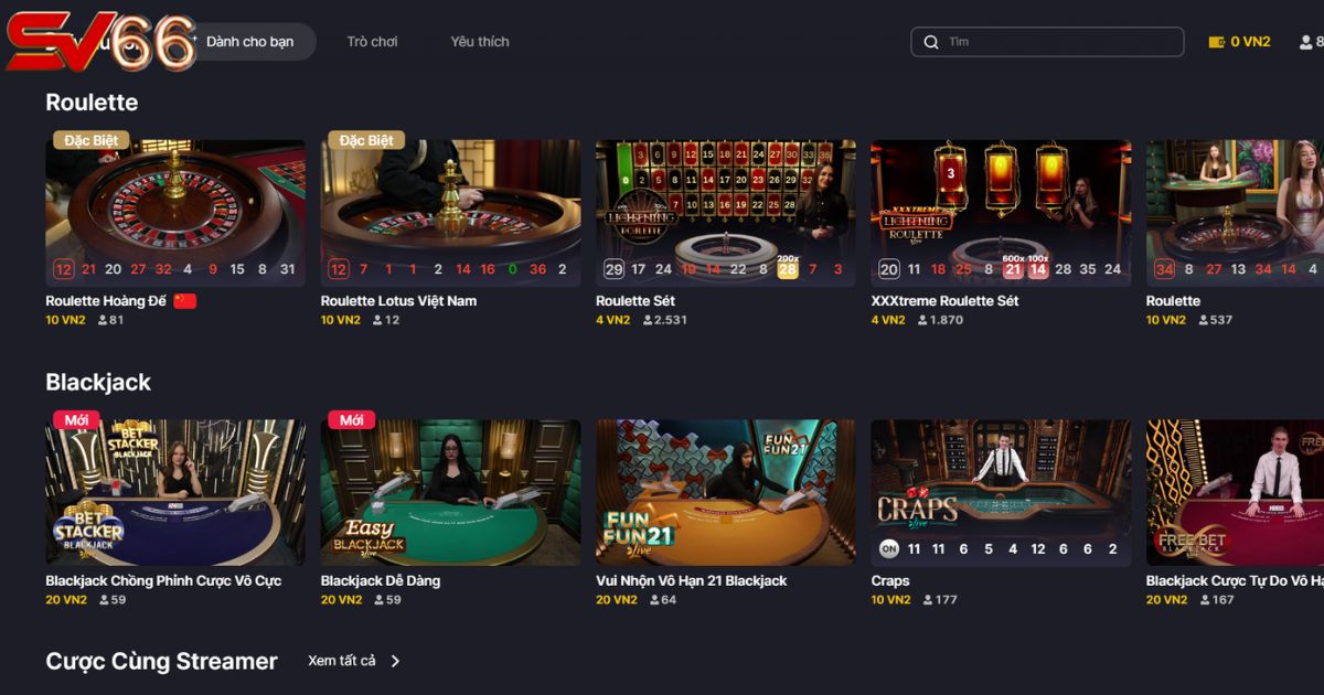 Mỗi nhà phát hành đều có vô số các phiên Live Casino khác nhau