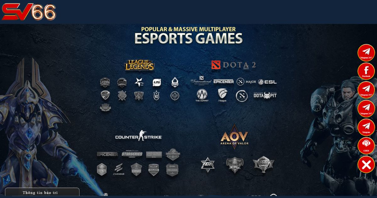 Vô vàn tựa game E-Sport hot nhất đều có tại SV66